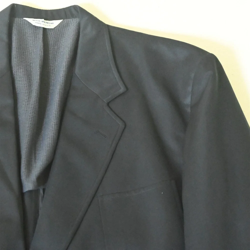 TravelSmith 50R Navy Blue Wash Wear USA Made Mens Blazer Suit‎ Jacket Sport Coat